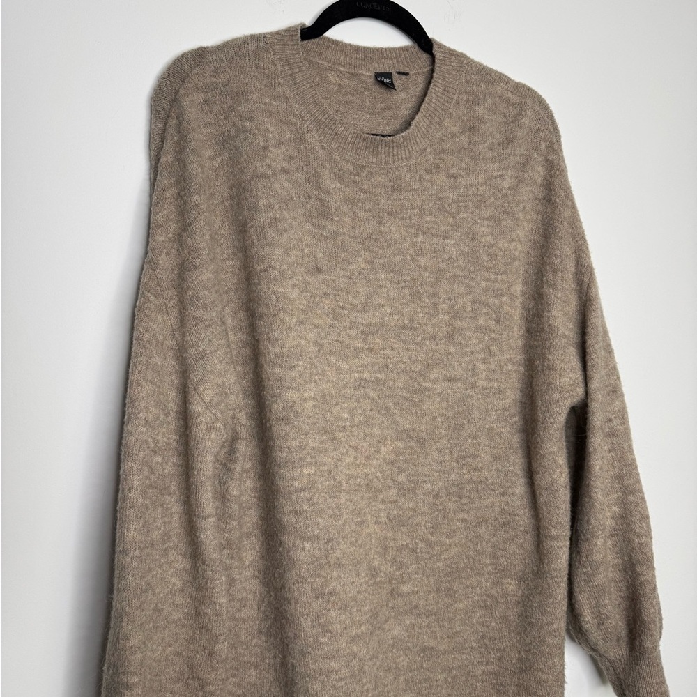 Simons tan wool mohair knit sweater dress - Picture 2 of 8